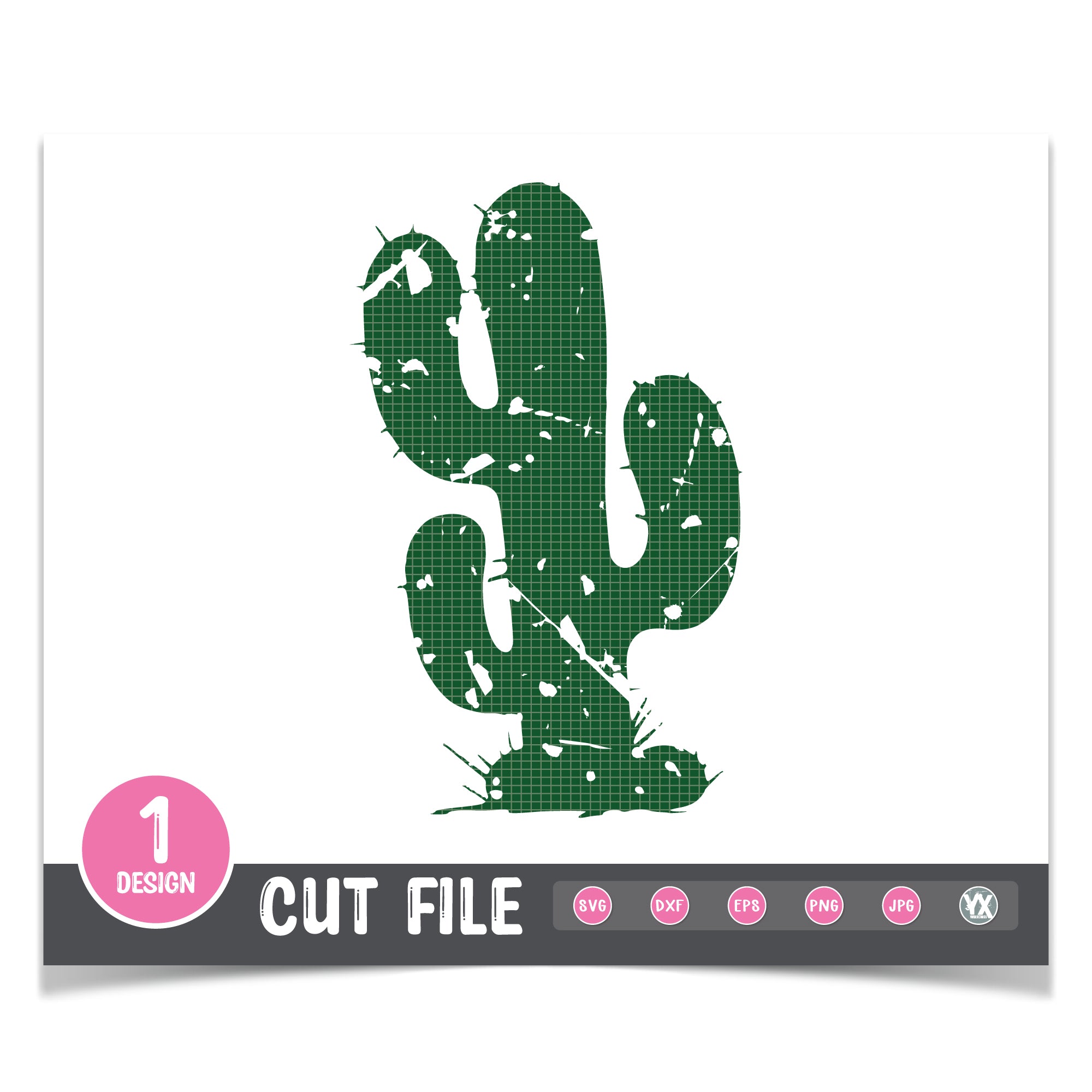 Grunge Cactus SVG
