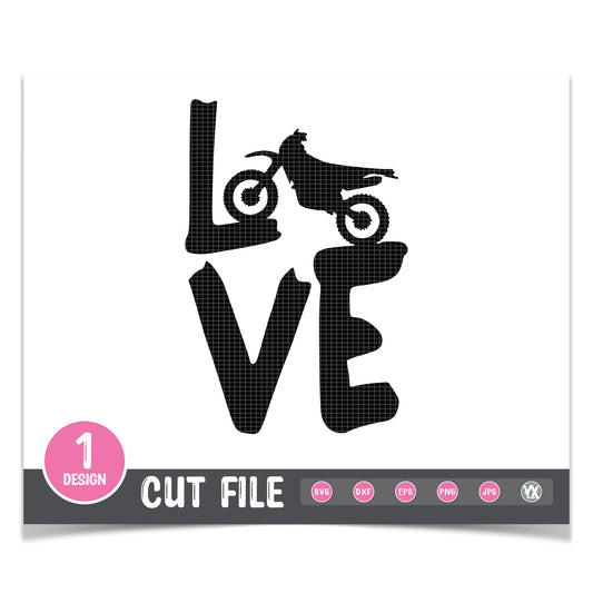 Love Motocross Dirtbike SVG
