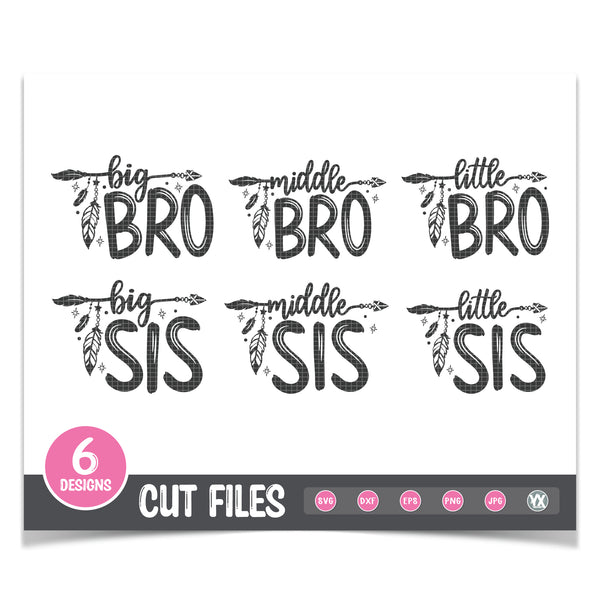 Sibling SVG Set - Feathers