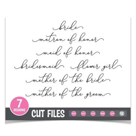 Bridal Party SVG Set