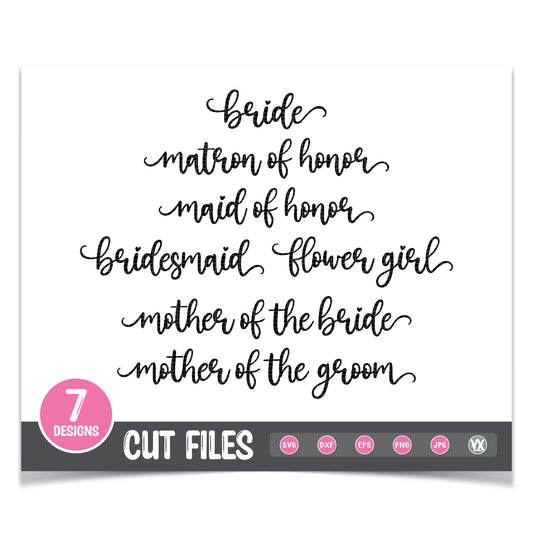 Bridal Party SVG Set