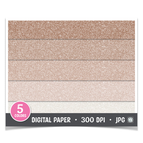 Digital Paper - Rose Gold Glitter
