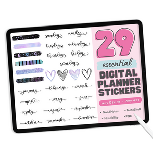 Cute Essential Digital Planner Stickers
