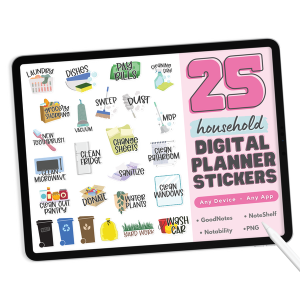 Household Chores Digital Planner Stickers