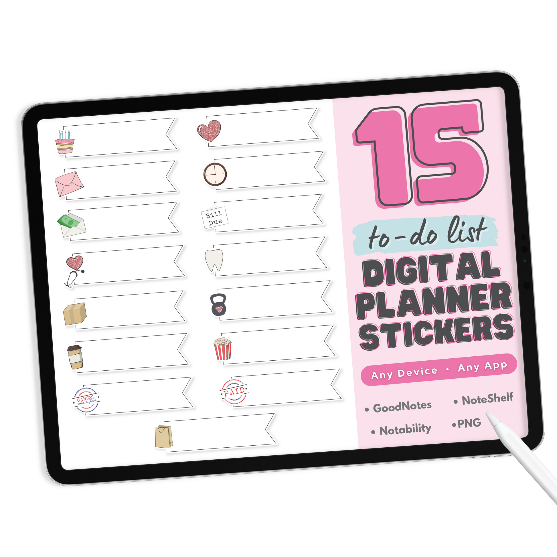 To Do List Tags Digital Planner Stickers