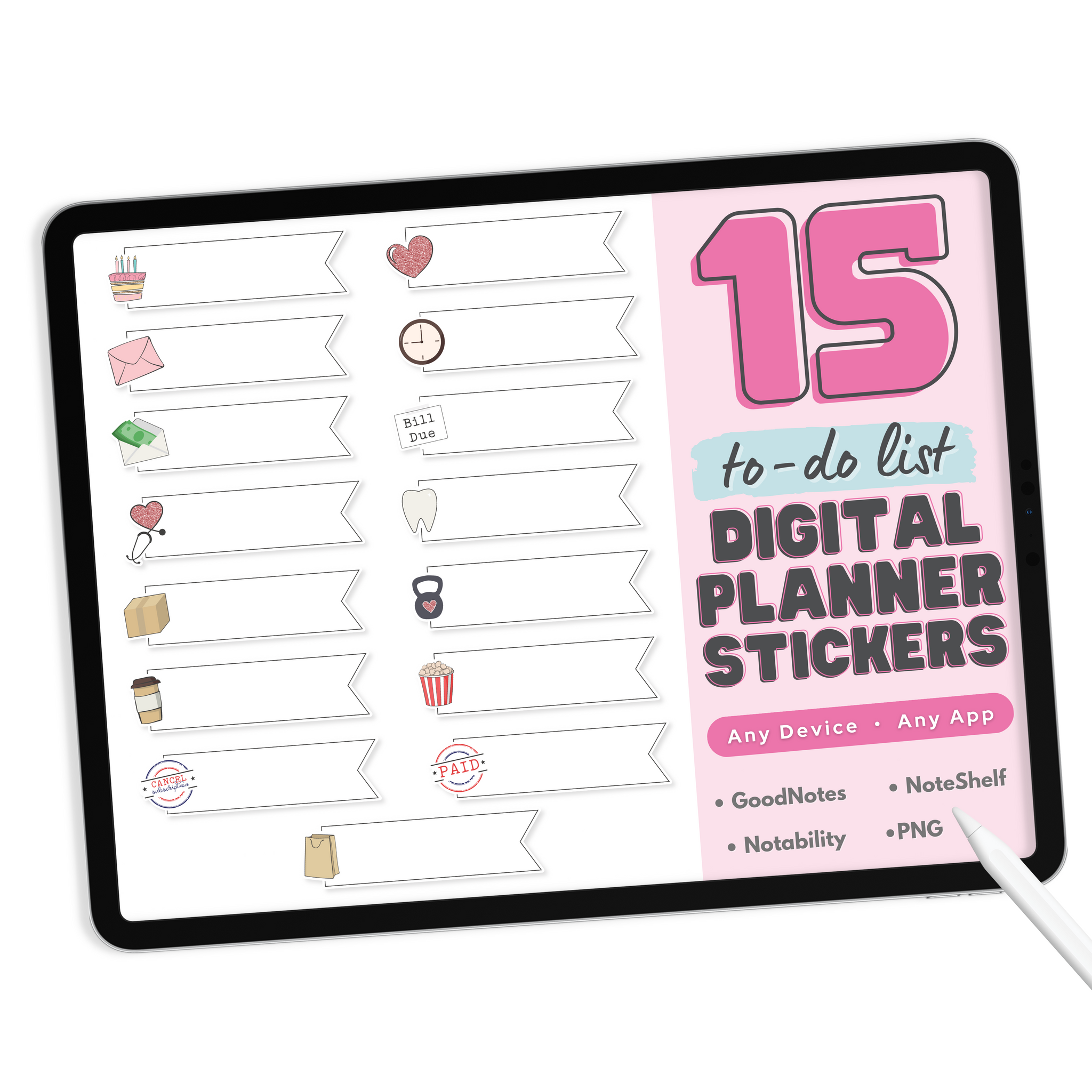 To Do List Tags Digital Planner Stickers