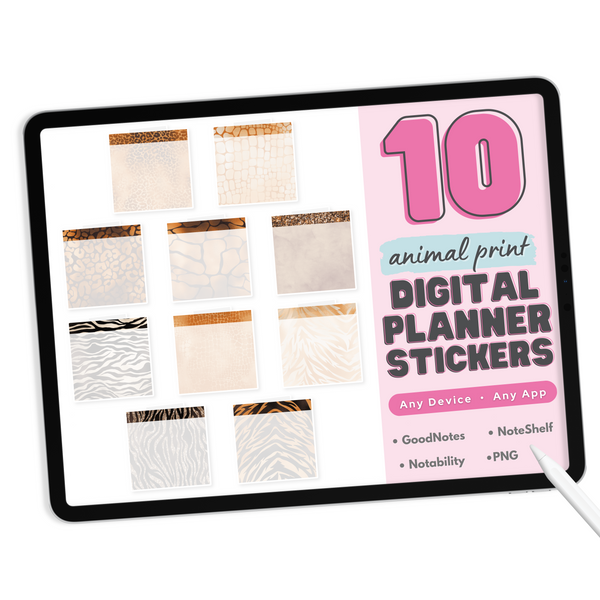 Animal Print Digital Planner Stickers