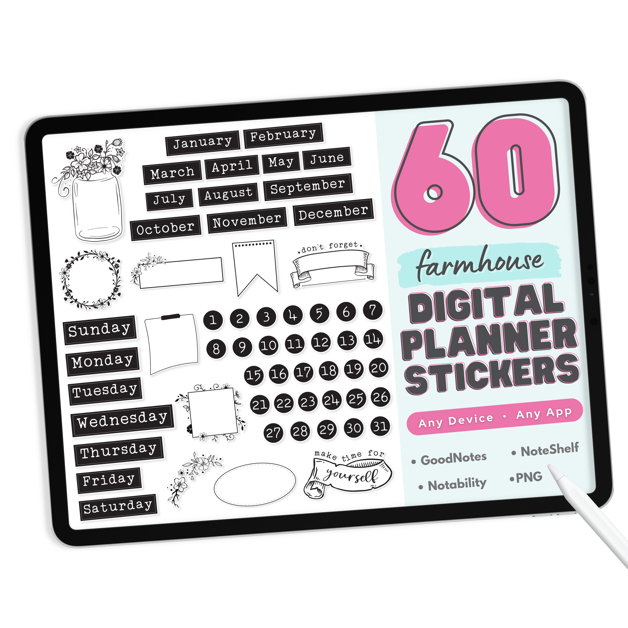 Holiday Digital Planner Stickers – YODERCROSS