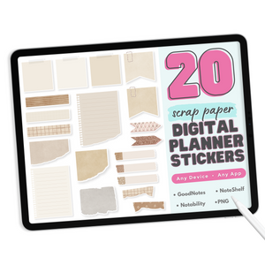 Scrap Paper Digital Planner Stickers