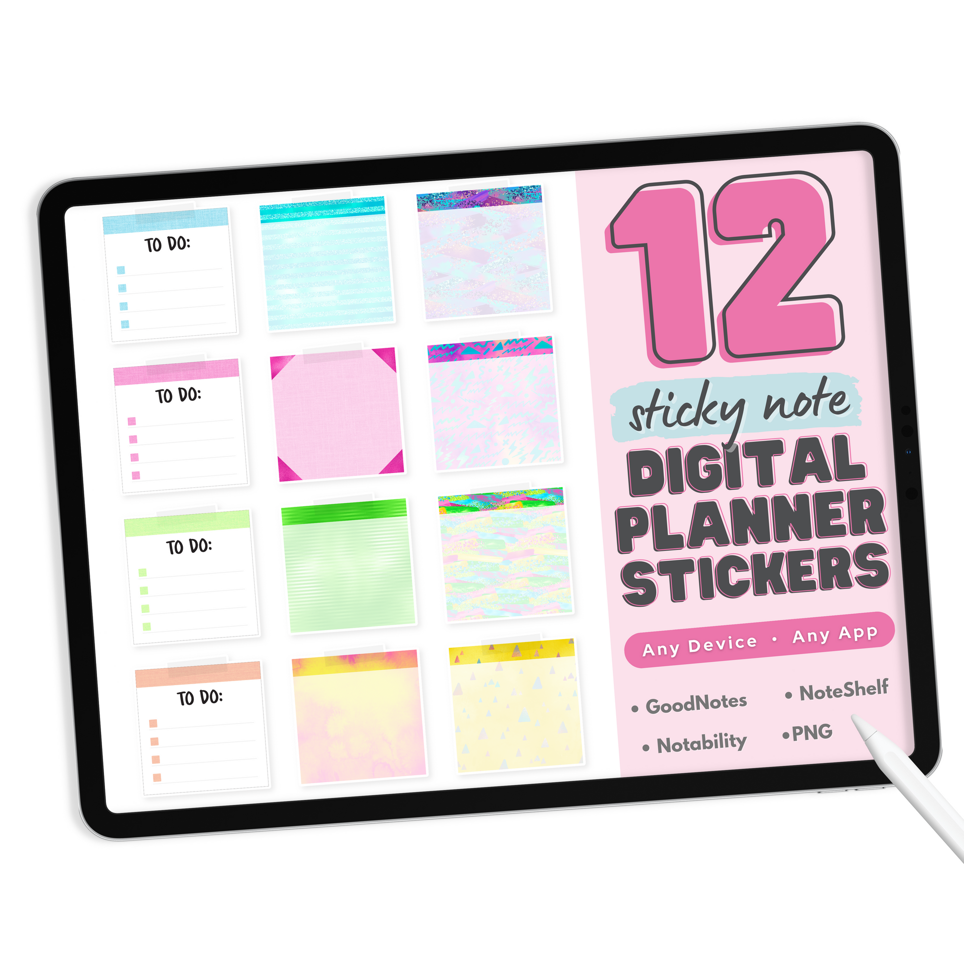 Sticky Note Digital Planner Stickers