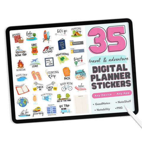 Travel Adventure Digital Stickers