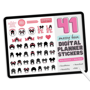 Mom Bun Digital Stickers
