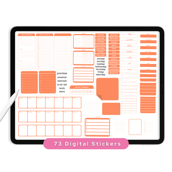 Orange Widgets - Planner Stickers