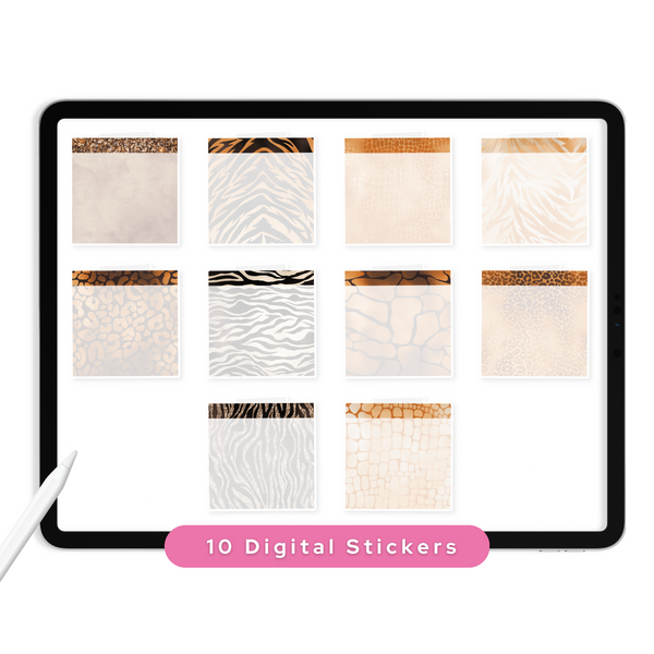 Animal Print Digital Planner Stickers