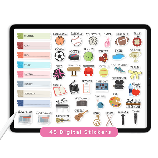 Extracurricular Digital Planner Stickers