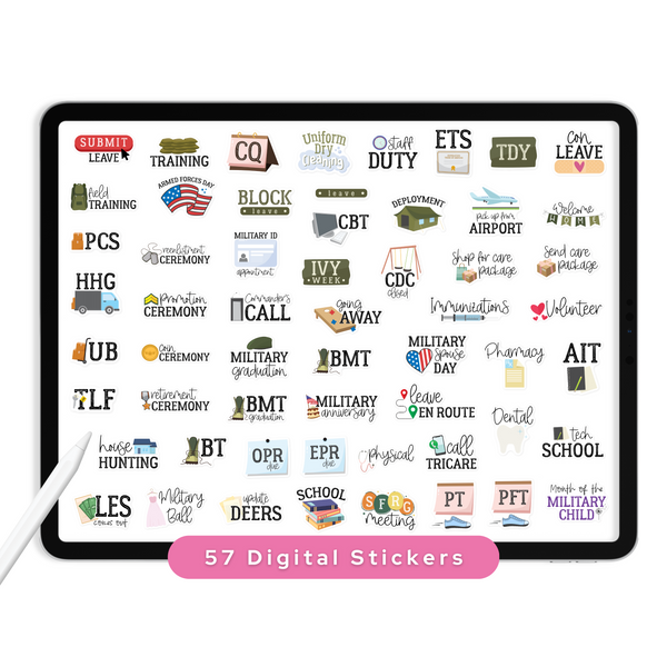 Military Life Digital Planner Stickers