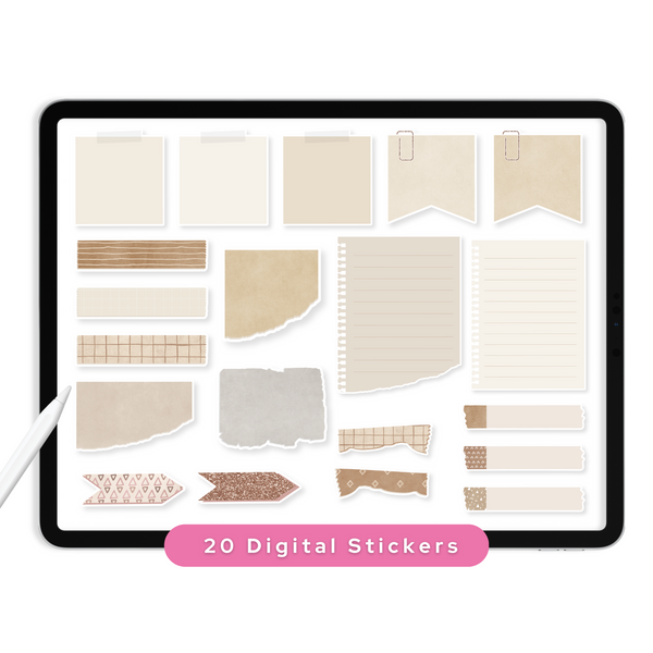 Scrap Paper Digital Planner Stickers