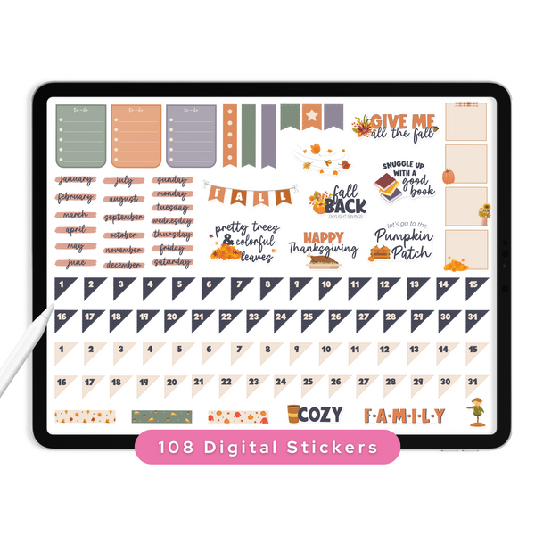 Fall Digital Planner Stickers