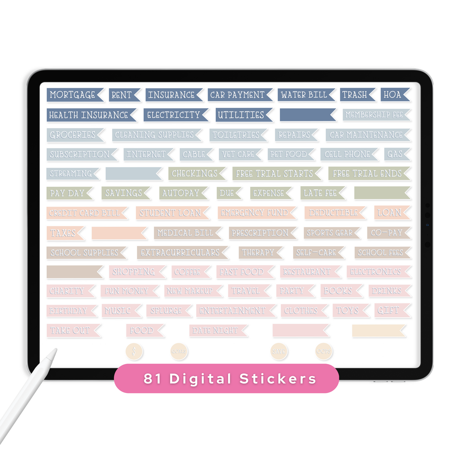 Finance Digital Planner Stickers