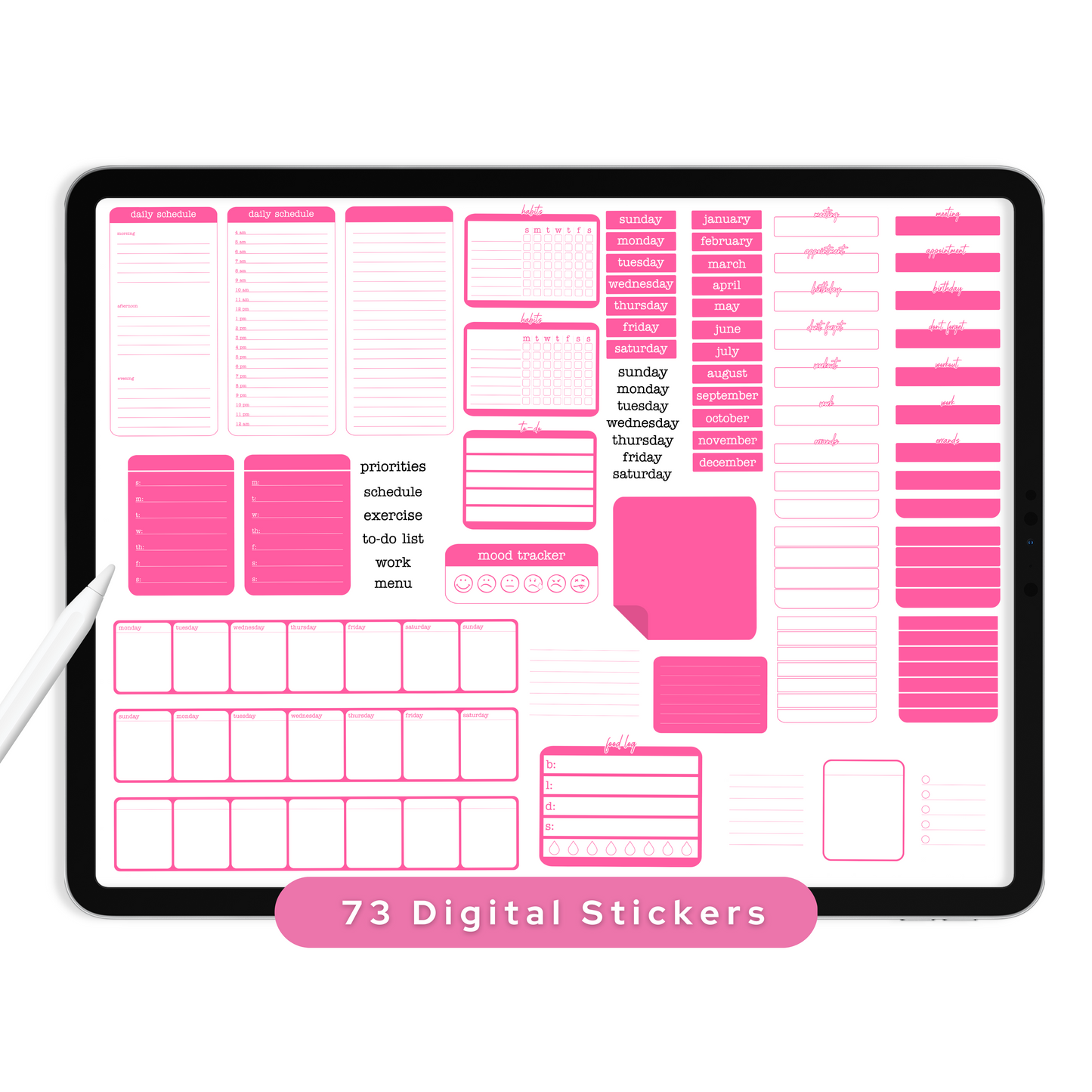 Pink Widgets - Planner Stickers