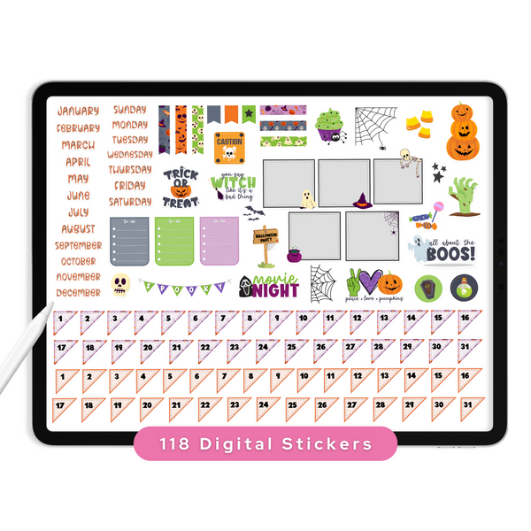 Halloween Digital Planner Stickers