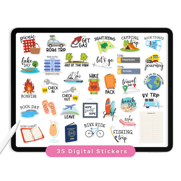 Travel Digital Planner Stickers