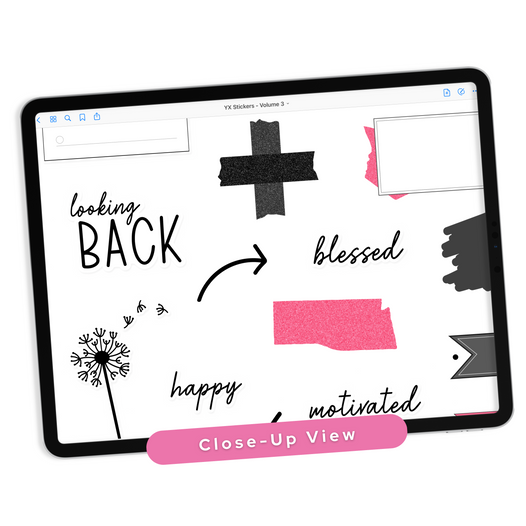 Black & Pink Digital Stickers