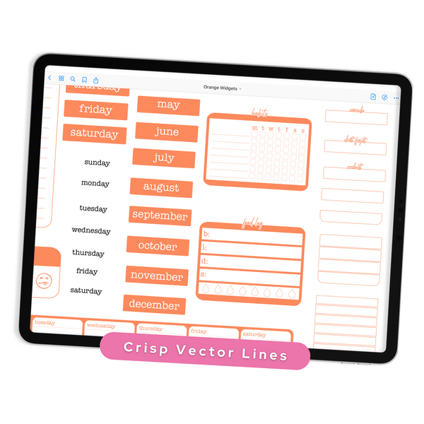 Orange Widgets - Planner Stickers