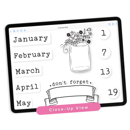 White & Black Digital Planner Stickers