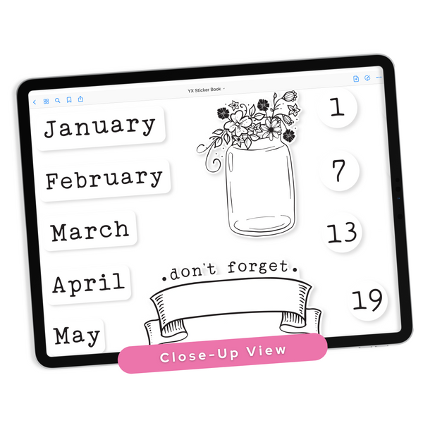 White & Black Digital Planner Stickers