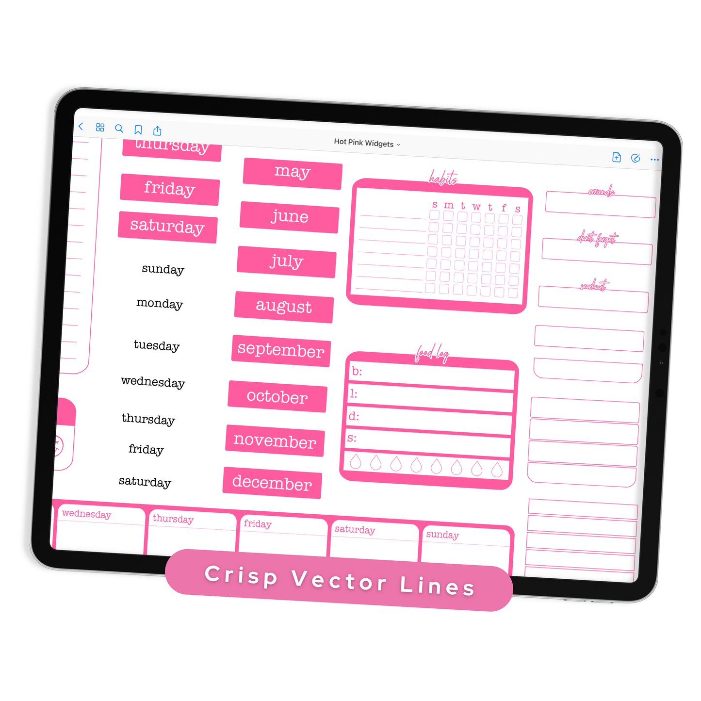 Pink Widgets - Planner Stickers