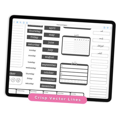 Charcoal Widgets - Planner Stickers
