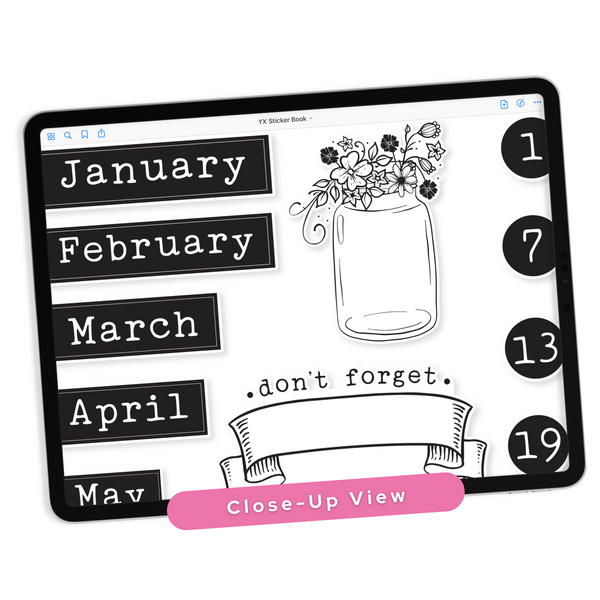 Black & White Digital Planner Stickers
