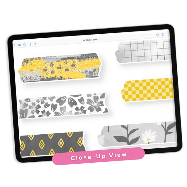 Yellow Washi Digital Planner Stickers