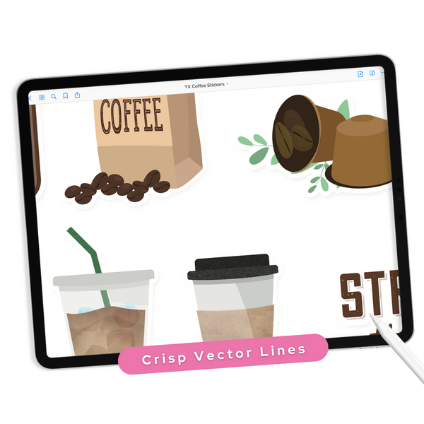 Coffee Digital Planner Stickers