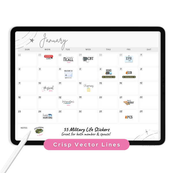 Military Life Digital Planner Stickers