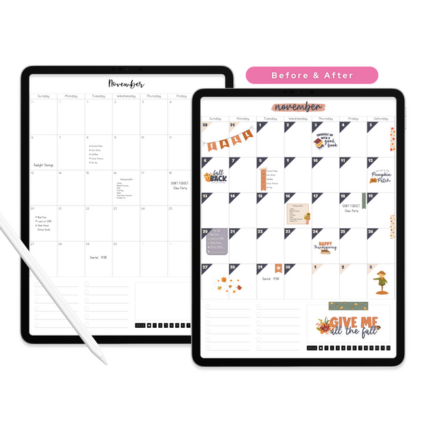 Fall Digital Planner Stickers