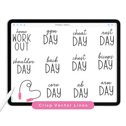 Workout Digital Planner Stickers