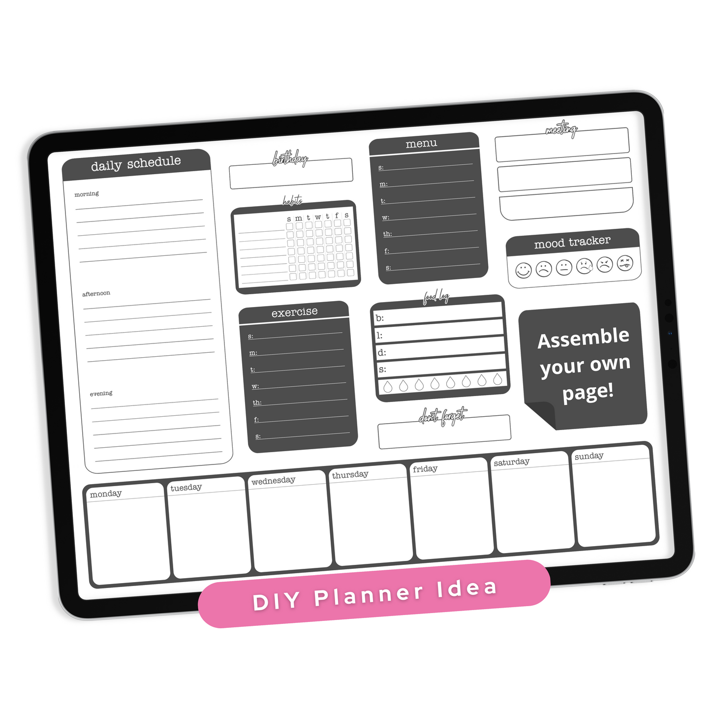Charcoal Widgets - Planner Stickers