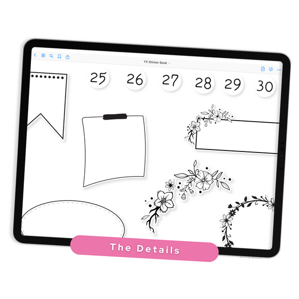 White & Black Digital Planner Stickers