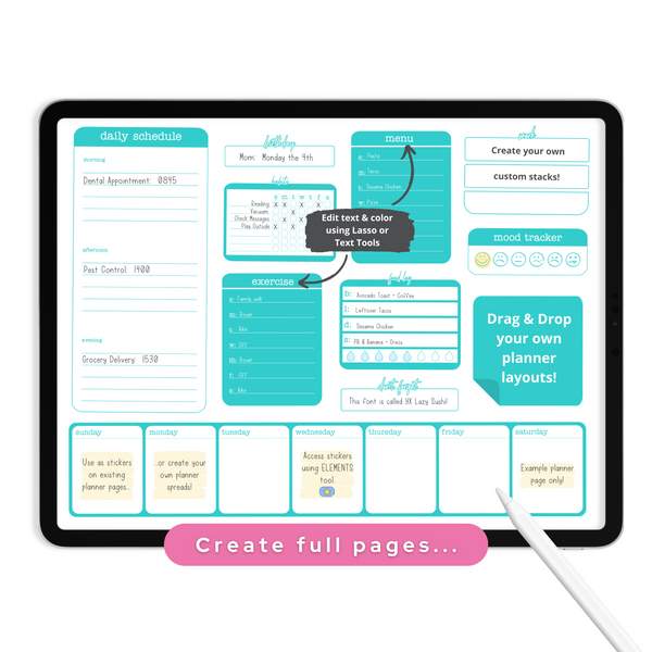 Teal Widgets - Planner Stickers