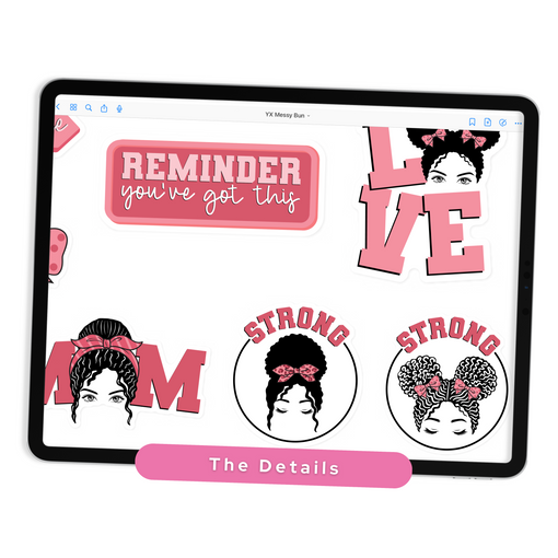 Messy Bun Digital Stickers