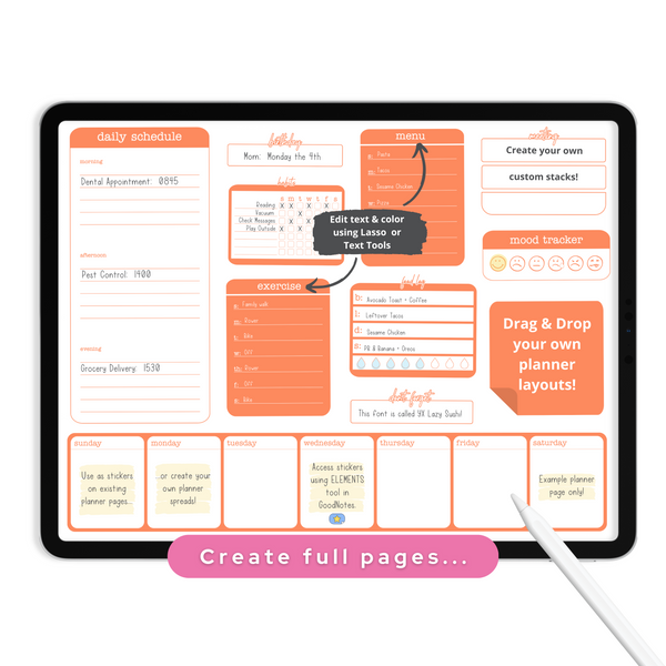 Orange Widgets - Planner Stickers