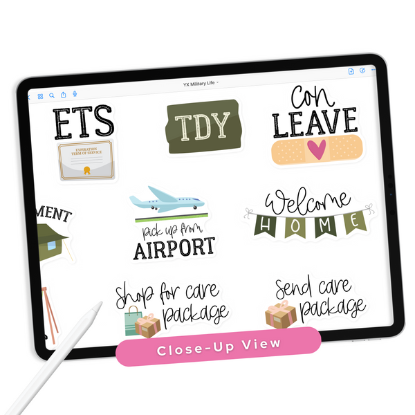 Military Life Digital Planner Stickers