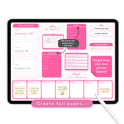 Pink Widgets - Planner Stickers