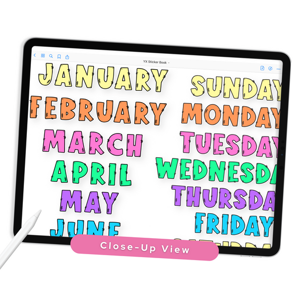 90s Neon Digital Planner Stickers