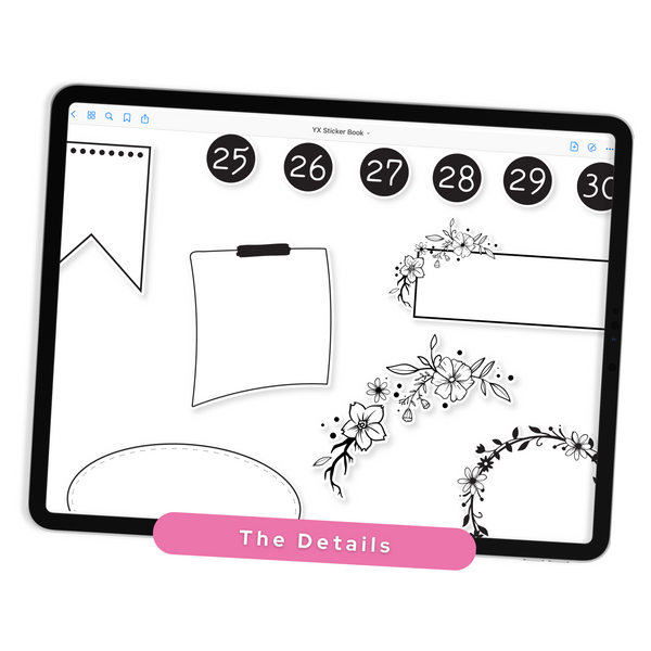 Black & White Digital Planner Stickers