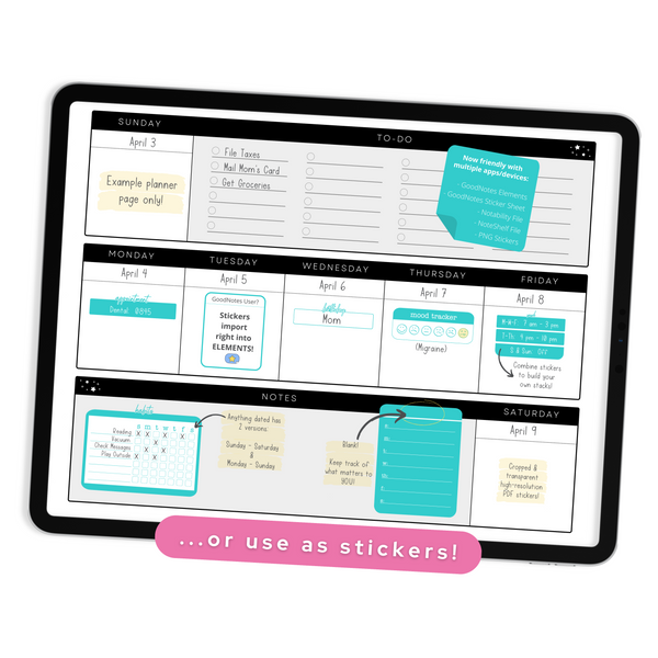 Teal Widgets - Planner Stickers