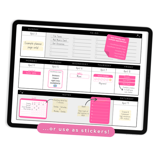 Pink Widgets - Planner Stickers