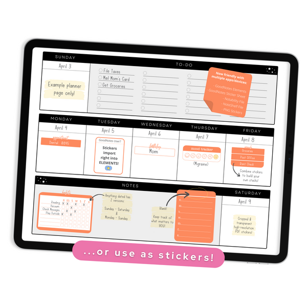 Orange Widgets - Planner Stickers
